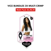Sensationnel Vice Bundles 3X Multi Bundle Weaving Premium Hair with 2x5 Lace Closure Multi Crimp  26" 28" 30" Inch   2 Dark Brown