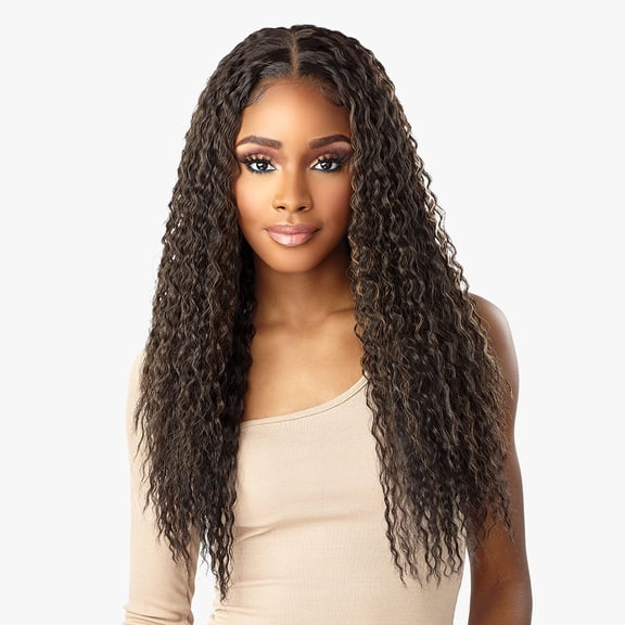 Sensationnel WHAT LACE 13x6 Wigs - Cloud 9 Synthetic Hair Hand Tied Natural Preplucked Hairline Illusion Lace Frontal Lacewig -Whatlace JAYLA (1B)