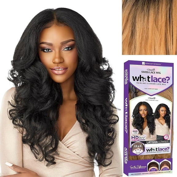 Sensationnel What lace 13x6 Wigs - latisha lacefrontal hand tied glueless synthetic with natural density preplucked hairline (FLAMBOYAGEAUBURN)
