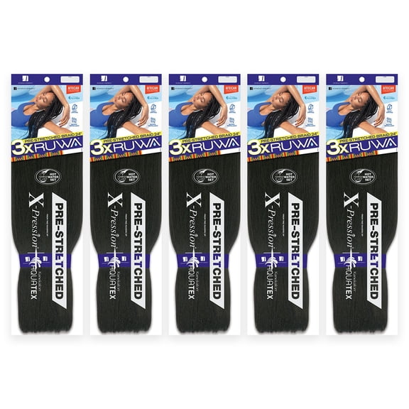 Sensationnel X-Pression Pre-Stretched Braid 3X RUWA 24" (5-Pack, 4 Medium Brown)