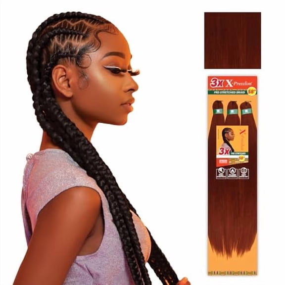 Sensationnel X-Pression Pre-Stretched Braiding Hair 3X 58" - Color 350 (3-Pack)