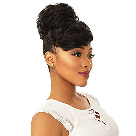 Sensationnel synthetic hair INSTANT BUN WITH BANGS - CARLA - 1B