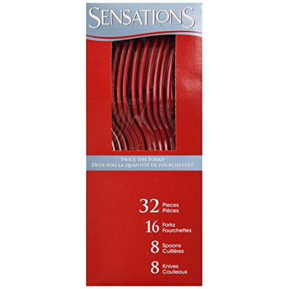 Sensations Cutlery Assorted Red Boxed 32 ct