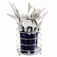 thumbnail image 1 of Sensations Ii 16 Piece Flatware Set With Cobalt Plastic Handle With Wire Caddy, 1 of 1
