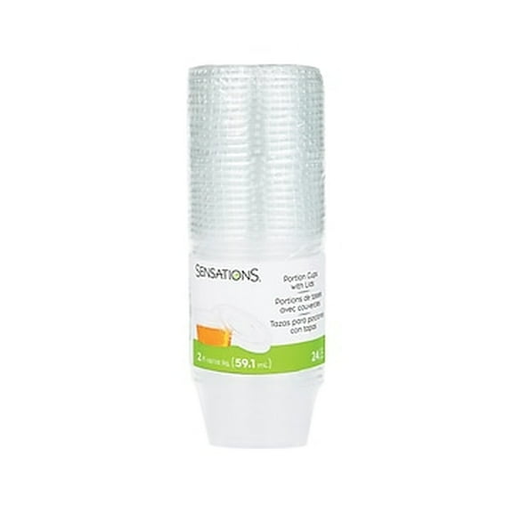 Sensations Plastic Portion Cups, 2 Oz., Clear (Pack of 4)