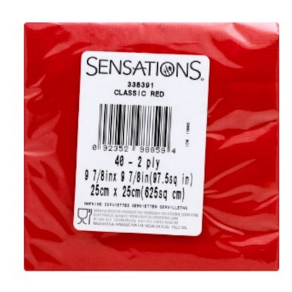 Sensations Red Beverage Napkins (Pack of 10)