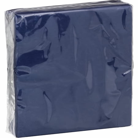 Sensations Solid Navy Blue 2-Ply Beverage Napkins 40 Napkins (Pack of 12)