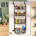 thumbnail image 1 of Sensch 4-Tier Over the Door Pantry Rack Baskets Organizer, Black, 1 of 6