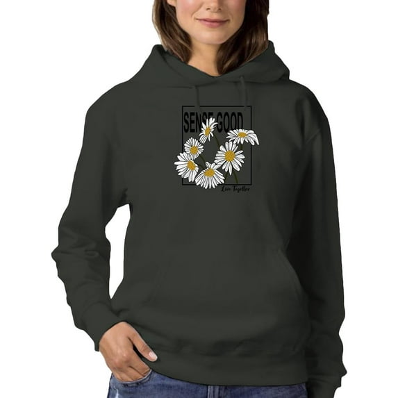 Sense Good Daisies Hoodie Women -Image by Shutterstock, Female Medium