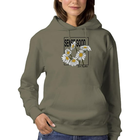 Sense Good Daisies Hoodie Women -Image by Shutterstock, Female Medium