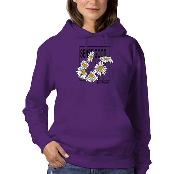 Sense Good Daisies Hoodie Women -Image by Shutterstock, Female Medium