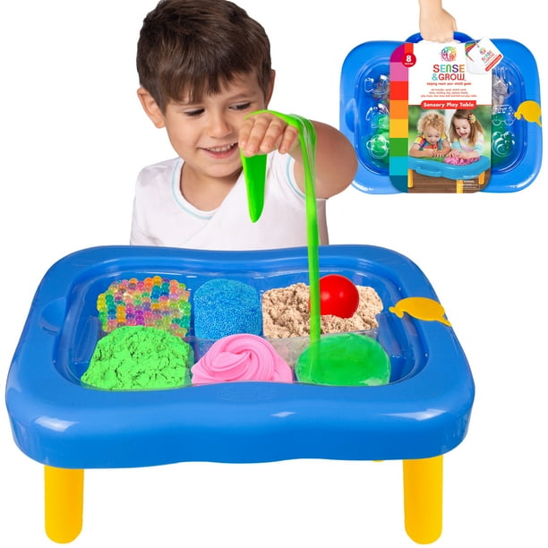 Sense & Grow Sensory Play Table with Sand, Clay, Slime and More For