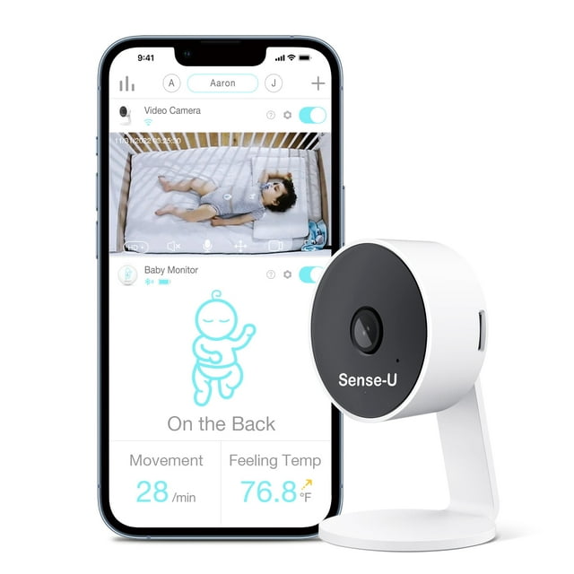 Sense-U HD Video Baby Monitor with 1080P HD WiFi Camera and Background Audio, Night Vision, 2-Way Talk, Motion Detection & No Monthly Fee (Compatible Smart Baby Monitor)