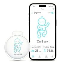 Sense-U Smart Baby Abdominal Movement Monitor - Tracks Baby's Abdominal Movement, Temperature, Rollover and Sleeping Position for Baby Safety with Instant Audio Alerts on Smartphones (Green)