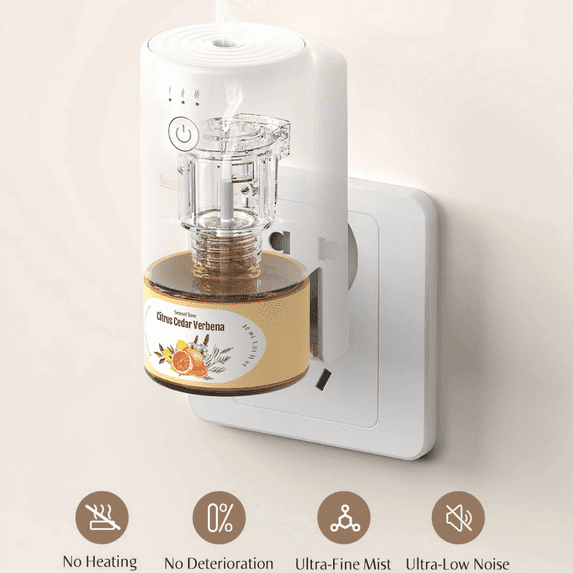 SenseFlow Space Fragrance Diffuser SF101 - Adjustable Natural Atomizer Essential Oil Kit with 120-Day Long-Lasting Aroma, LED Light, Ideal for Home, Hotel - Capri Orange