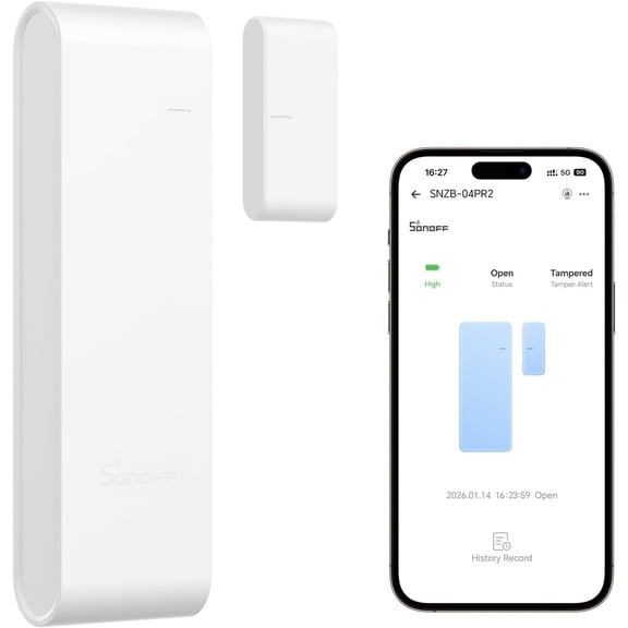 SenseGuard DW Gen2 SNZB-04PR2 Zigbee Door Window Contact Sensor, Open/Close Monitoring, Tamper Proof, Phone Alert, Home Security Alarm, Works with Alexa, Home Assistant & SmartThings, 1-Pack