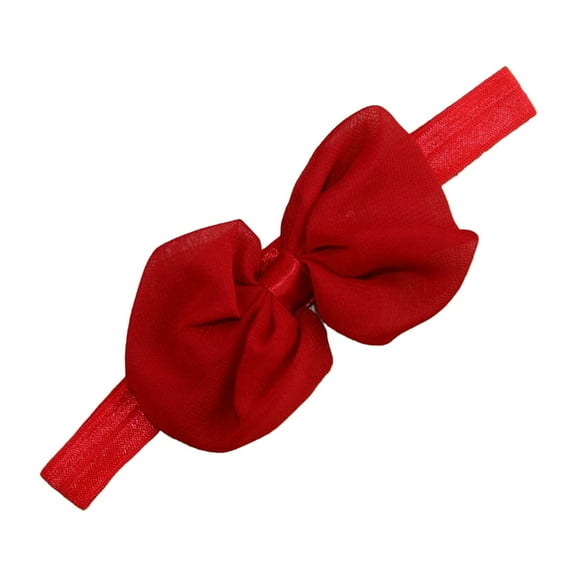 SenseStyle Baby Headbands, Flower Bow Headbands Chiffon Bow Soft Hair Headwear Hair Accessory for Baby Girls Newborns Infants Toddler and Kids Bandana Headband Red