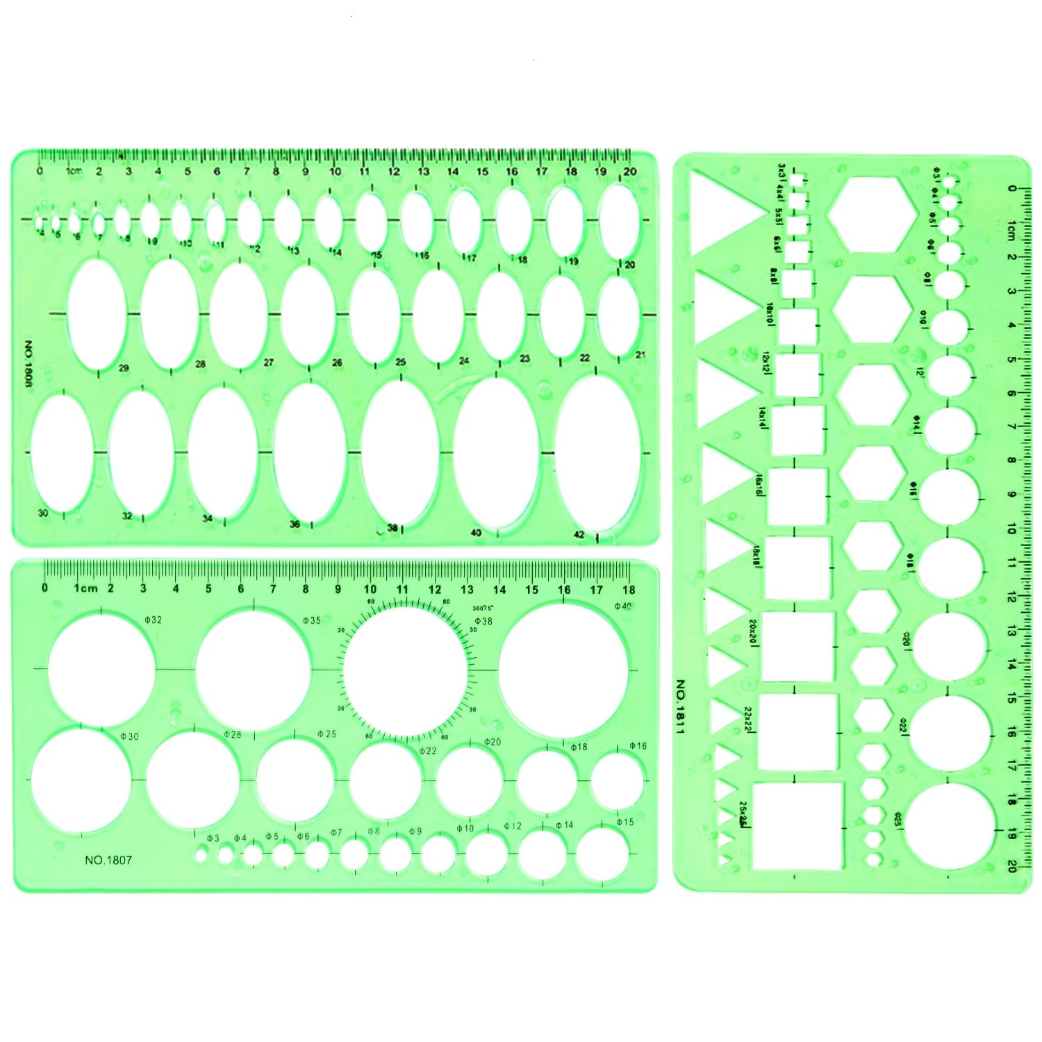 Stencils For Journaling Geometric Ruler, Plastic, Circle Maker, Drawing ...