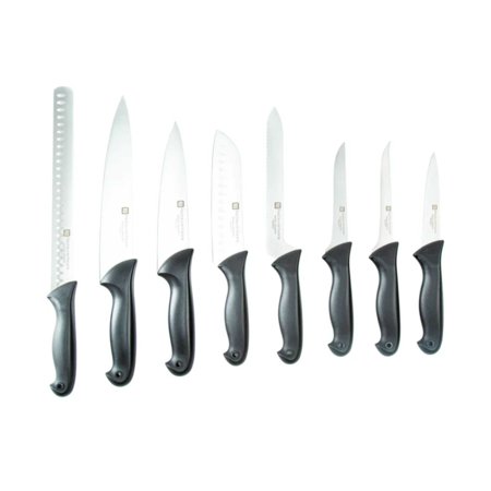 Restaurantware-Sensei 8-Piece Knife Set, 1 With Colored Coded Pins Professional Knife Set For Chefs - Razor Sharp, Stain-Resistant, Black German Steel Steel Knife Set, Ergonomic Handle