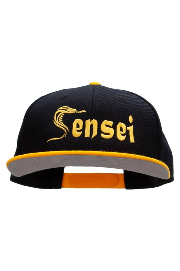 Sensei Snake Embroidered Wool Blend Pro Style Snapback - Gold Black OSFM
