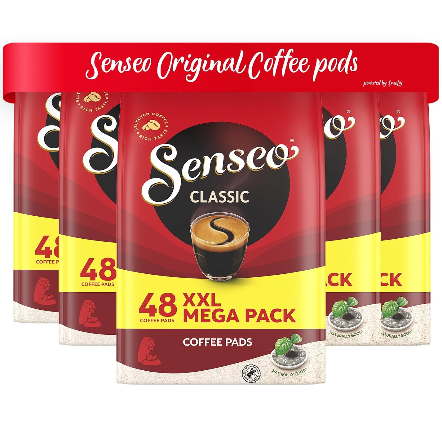 Senseo Classic Coffee Pods x48 Mega Pack (Pack of 5, Total 240 Pods)