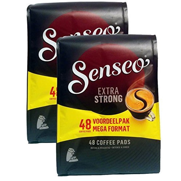 Senseo Extra Strong Dark Roast Coffee Pods 96 Count (2 Packs) Intense & Bold Flavor with Rich Crema Single-Serve Coffee Pads Compatible with Senseo & PeleCom Machines