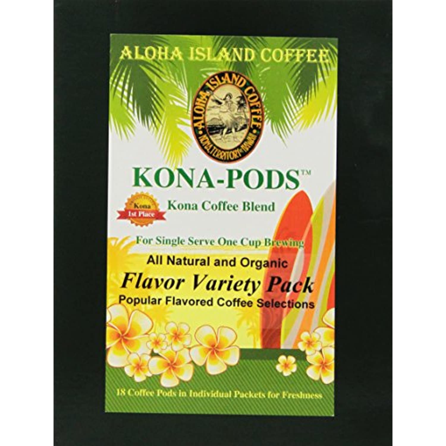 Senseo Pods, Variety Pack Of Six Flavors Of Kona Blend Coffee, 18 Pods