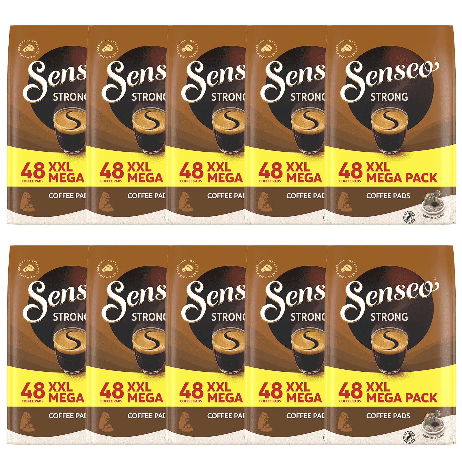Senseo Strong Dark Roast Coffee Pods, Bold Flavor, Instant Espresso & Flavored Coffee, 480 Count