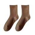 thumbnail image 1 of Sensestyle Hiking Socks Women, Women Thin Cotton Socks Soft Cotton Bootie Socks Women Above Ankle Crew Socks Winter Socks for Women Coffee, 1 of 6