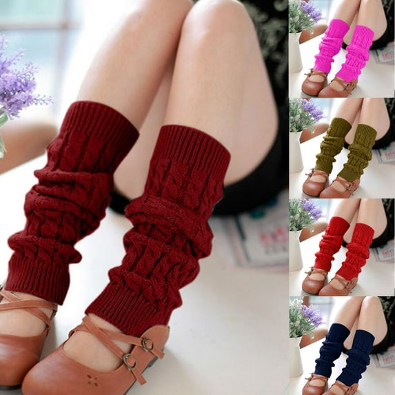 Sensestyle Leg Warmers, Fashion Women Winter Warm Leg Knitted Crochet Long Socks for Women Blue