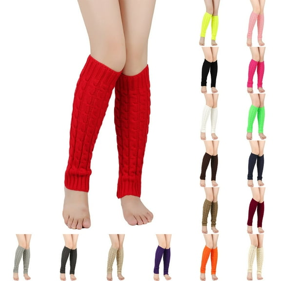 Sensestyle Leg Warmers, Men's Women's Winter Plush Belt Wool Dough Hosiery Knitted Wool Warm Leg Boots Thickened Socks for Women Beige