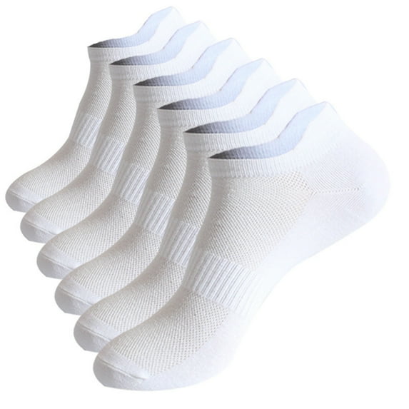 Sensestyle Mens Socks, 3 Pairs of Men's Summer Sports Casual Solid Color Breathable and Absorbing Thin Socks for Men White L