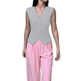 thumbnail image 1 of Sensestyle Waistcoat Women, A Lady's Suit Waistcoat Small Vest Slim Fit Paired with A Short Sleeveless Jacket with A Folded Waistcoat Vest Tops for Women Grey S, 1 of 6