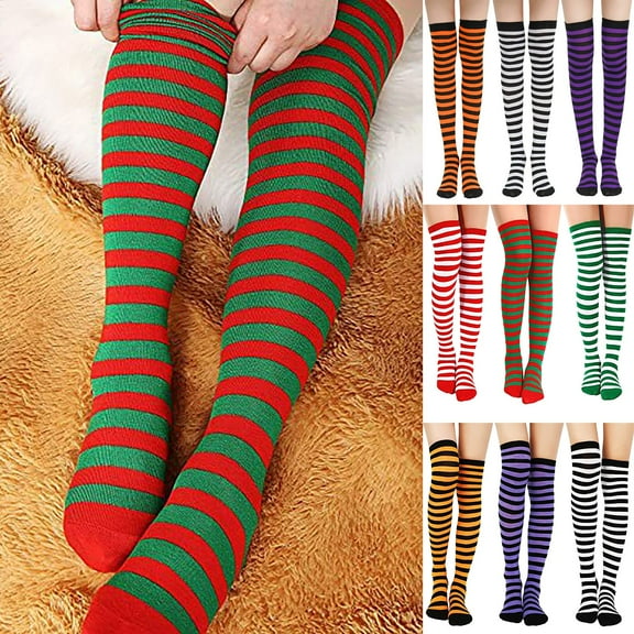 Sensestyle Womens Socks, Halloween Socks for Women Girls Bats Print Colorful Pattern Novelty Cute Thigh High Socks for Women Hot Pink