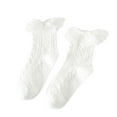 thumbnail image 1 of Sensestyle Womens Socks, Womens Lace Frilly Socks Crew Socks Cotton Cute Ankle Dress Socks for Girl White Black Mesh Lace Trim Socks Socks Ankle High Socks for Women White, 1 of 6