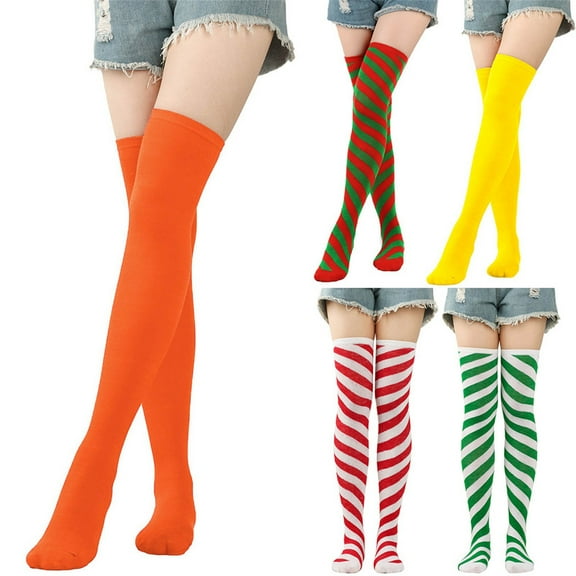 Sensestyle Womens Socks, Womens Long Socks Pure Color Socks Over The Knee Socks Festival Christmas Thigh High Socks for Women F