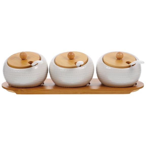 Senseth 1 Set Ceramic Seasoning Jars Condiment Spice Sugar Kitchen Serving Jars