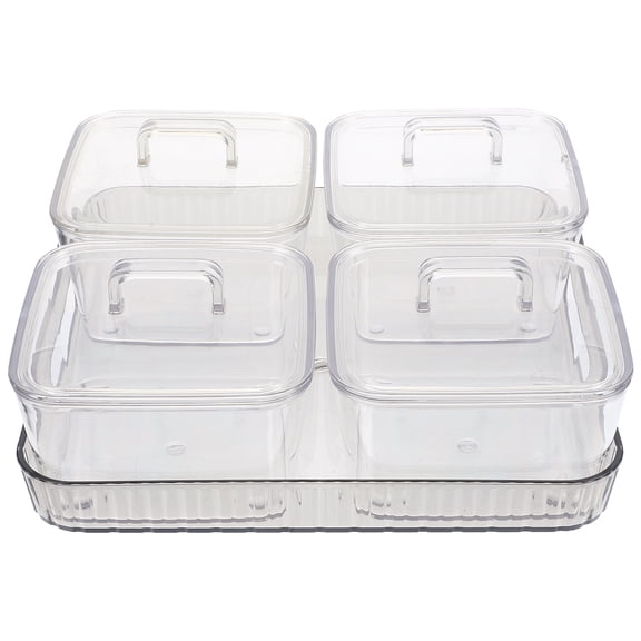 FUEENIRVA Wedding Storage Box Pet Grey For Fruit 1 Set 8.3X8.3X3.1In