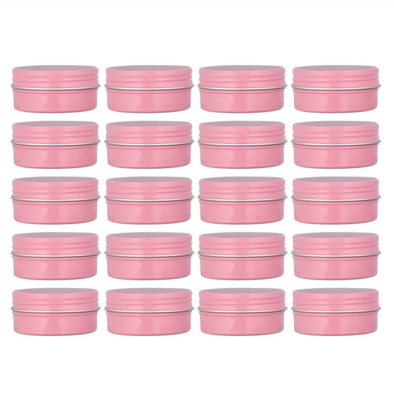 Sensethe 20Pcs Aluminum Tin Jar Round Lip Balm Cans Refillable Sample Containers Metal Empty Tins with Screw Lid for Lip Balm Spices