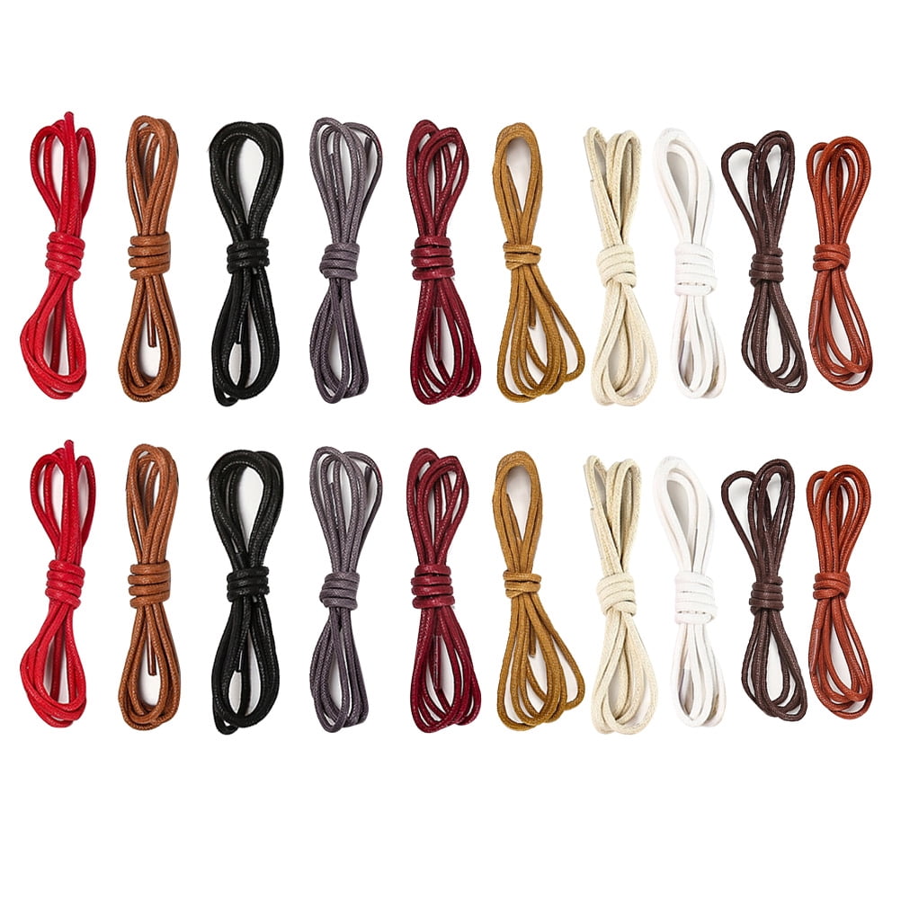 Sensethe 20pcs Round Colored Waxed Shoelaces Shoes Strings Shoelaces ...