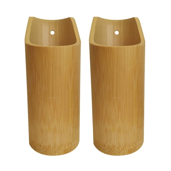 Sensethe 2pcs Bamboo Chopsticks Holder Oblique Cutlery Organizer Drain Rack Kitchen Tableware Container