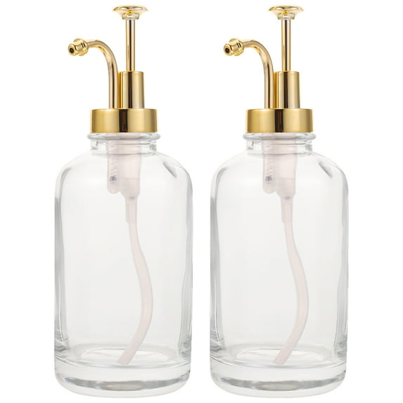 FUEENIRVA Stainless Syrup Dispenser 2Pcs 500ml Clear Design Practical Users