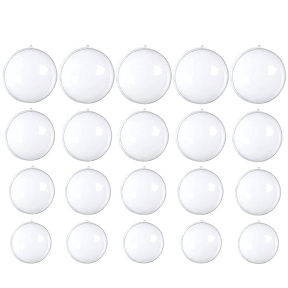 Senseth 40pcs Clear Fillable Plastic Ball Christmas Transparent Hanging Ball Ornament for Shopping Mall