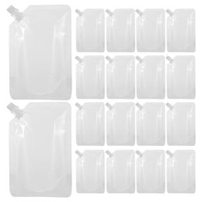FUEENIRVA Transparent Plastic Beverage Flasks Drink Bags 50 Pack 6.9x4.7x1.6 Inches for Party and Outdoor Use