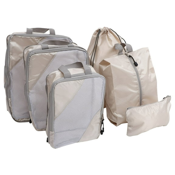Sensethe 6pcs Suitcase Cubes Compression Travel Packing Cubes Luggage Organizer Suitcase Cubes For Packing