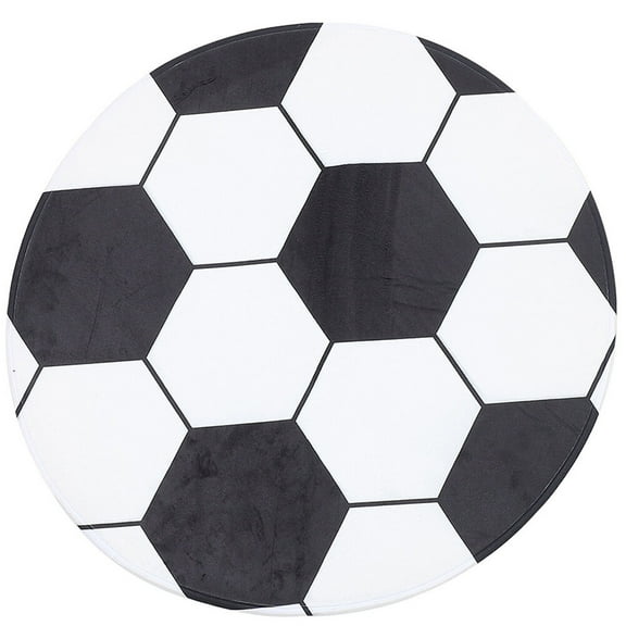 Sensethe DECHOUS Soccer Rug Black White Football Shaped Mat for Living Room Bedroom