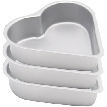 Sensethe Flan Pan Heart Cake Mini Tart Pudding Molds Non-stick Round Quiche Bakeware 3pcs