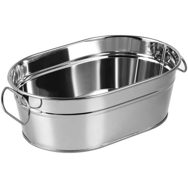 Sensethe Galvanized Steel Oval Beverage Tub - Silver
