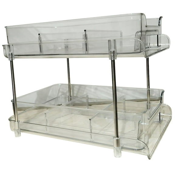 Senseth Pantry Organizer Double-layer Storage Rack Bathroom Cabinet Organizer Multiuse Storage Container