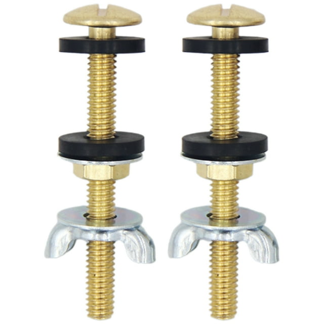 Sensethe Universal Toilet Seat Bolt Kit with Brass and Rubber Washers